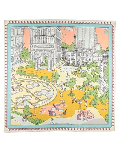 TORY BURCH Scarves and foulards Pastel yellow 100% Silk