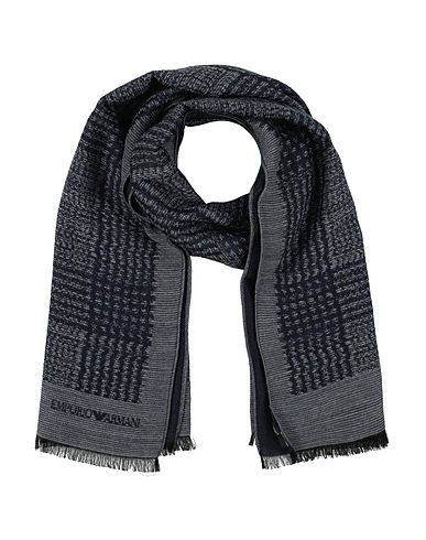 EMPORIO ARMANI Scarves and foulards Midnight blue 49% Acrylic, 26% Modal, 13% Mohair wool, 12% Polyamide