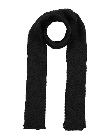 EMPORIO ARMANI Scarves and foulards Black 91% Virgin Wool, 6% Modal, 3% Silk