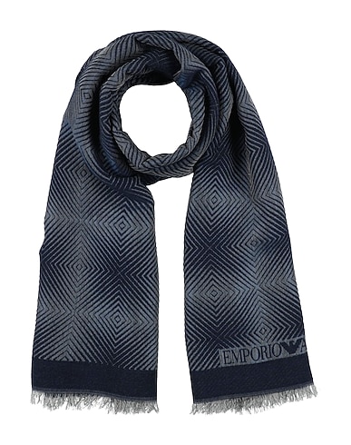 EMPORIO ARMANI Scarves and foulards Navy blue 55% Acrylic, 19% Synthetic fibers, 15% Modal, 7% Wool, 4% Alpaca wool