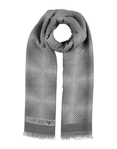 EMPORIO ARMANI Scarves and foulards Grey 55% Acrylic, 19% Synthetic fibers, 15% Modal, 7% Wool, 4% Alpaca wool