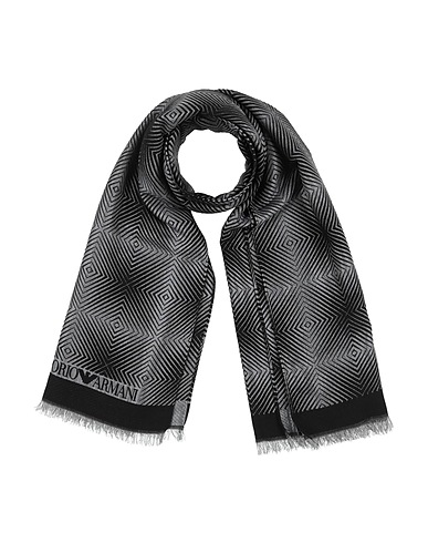 EMPORIO ARMANI Scarves and foulards NERO 55% Acrylic, 19% Synthetic fibers, 15% Modal, 7% Wool, 4% Alpaca wool