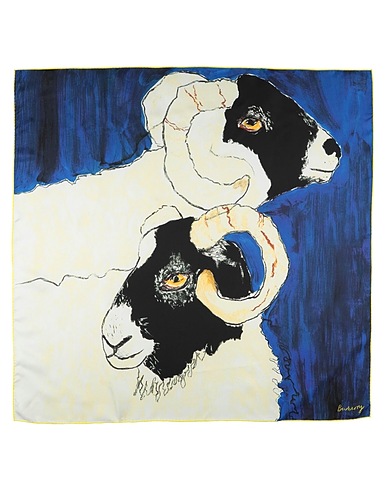 BURBERRY Scarves and foulards Blue 100% Silk