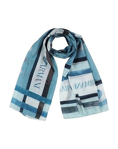 EMPORIO ARMANI Scarves and foulards Slate blue 100% Silk