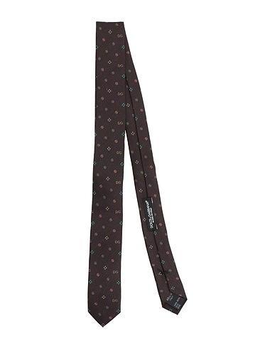 DOLCE&GABBANA Ties and bow ties Dark brown 100% Silk