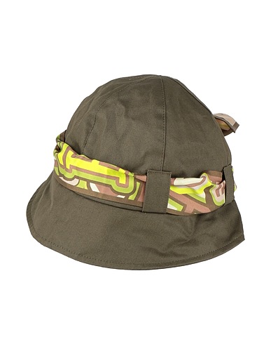 HERNO Hat Dark green 100% Cotton