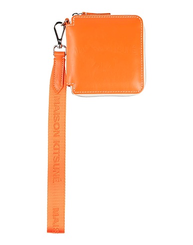 MAISON KITSUNÉ Πορτοφόλι Πορτοκαλί 100% Δέρμα