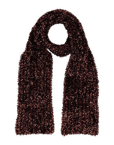 DRIES VAN NOTEN Scarves and foulards Chocolate brown 40% Virgin Wool, 38% Metallic fiber, 22% Polyamide