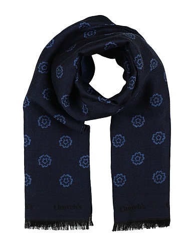 CHURCH'S Scarves and foulards Navy 90% Wool, 10% Silk