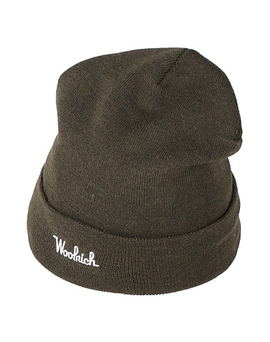 WOOLRICH Hat Military green 100% Merino Wool
