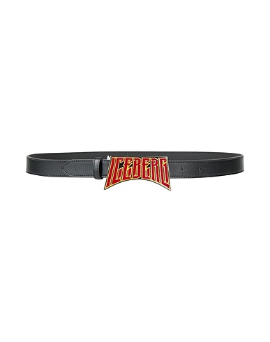 ICEBERG Leather belt Black 100% Lambskin
