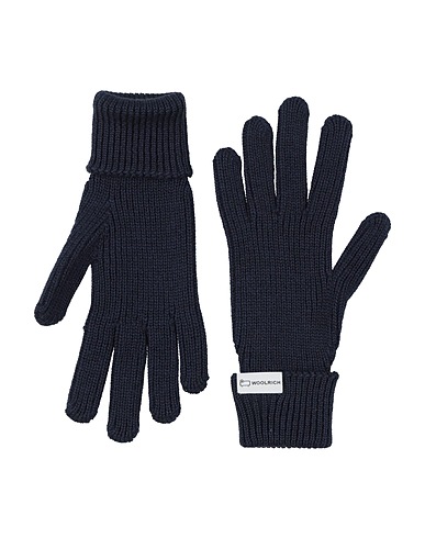 WOOLRICH Gloves Navy 100% Virgin Wool