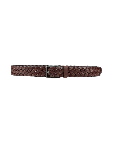 CERRUTI 1881 Leather belt Chocolate brown 100% Cow leather