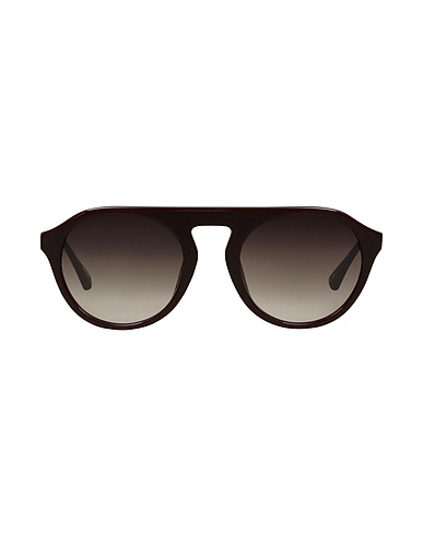 LINDA FARROW x DRIES VAN NOTEN Sunglasses Burgundy Plastic