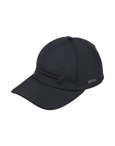 ZEGNA Mützen & Hüte Nachtblau 100% Polyester, Kalbsleder