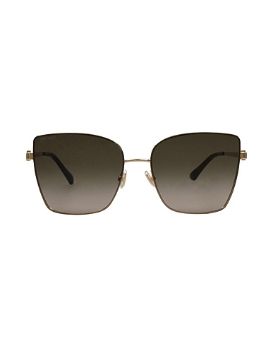 JIMMY CHOO Sunglasses Dark brown Metal, Plastic