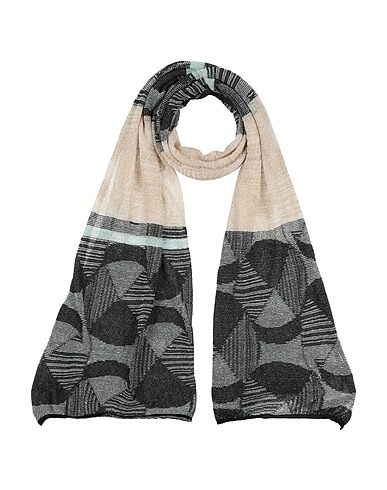 ALESSIA SANTI Scarves and foulards Black 40% Linen, 34% Cotton, 14% Viscose, 8% Polyester, 4% Polyamide