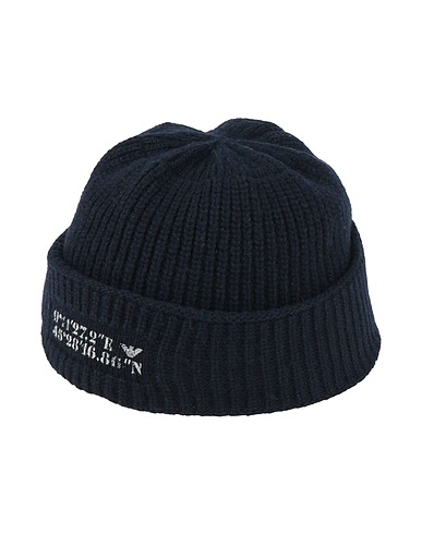 EMPORIO ARMANI Hat Midnight blue 80% Wool, 20% Polyamide