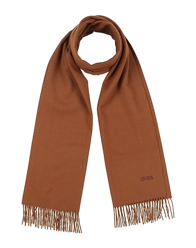 ZEGNA Scarves and foulards Brown 100% Cashmere