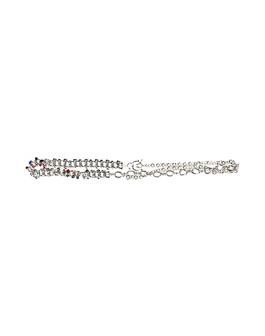 PINKO Thin belt Silver 95% Zinc, 4% Stipa tenacissima, 1% Cupro