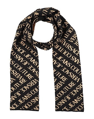VERSACE JEANS COUTURE Scarves and foulards Black 50% Wool, 25% Acrylic, 15% Viscose, 7% Polyamide, 3% Metallic fiber