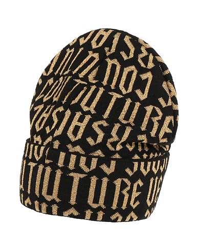 VERSACE JEANS COUTURE Hat Black 60% Polyester, 40% Acrylic