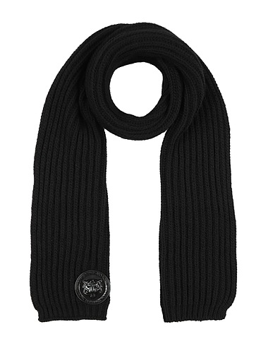 JUST CAVALLI Scarves and foulards Black 75% Acrylic, 25% Wool