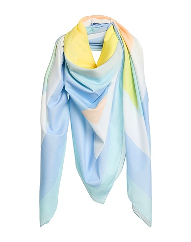 MAISON KITSUNÉ Scarves and foulards Light blue 100% Cotton