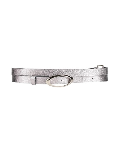 SUOLI Thin belt Silver 100% Leather