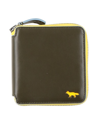 MAISON KITSUNÉ Wallet Khaki 100% Cow leather