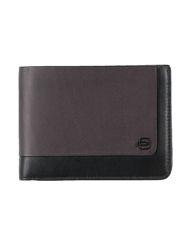 PIQUADRO Wallet Black Cow leather, Metal