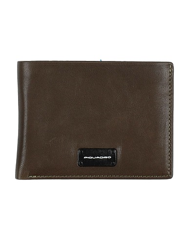 PIQUADRO Brieftasche VERDE SCURO Rindsleder, Aluminium