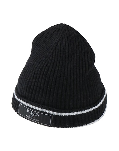 BALMAIN Hat Black 100% Virgin Wool, Polyester