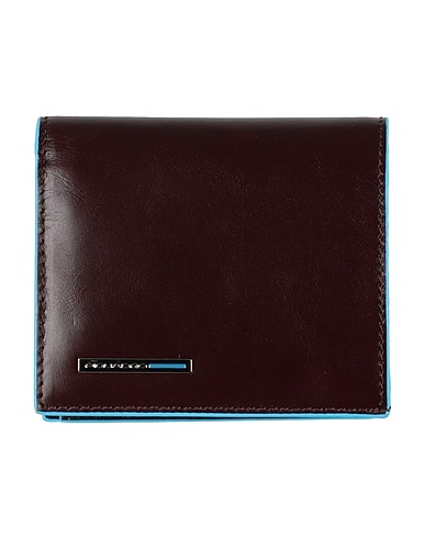 PIQUADRO Wallet Chocolate brown Cow leather, Metal