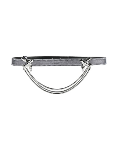 PINKO Cinturón Fino Plata Cuero