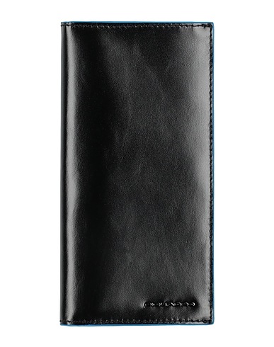 PIQUADRO Wallet Black Cow leather, Metal