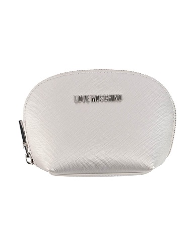 LOVE MOSCHINO Pouch Silver 100% Polyurethane