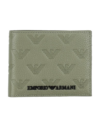 EMPORIO ARMANI Wallet Military green 100% Cow leather