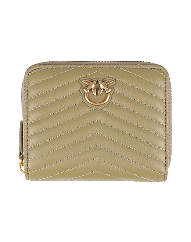 PINKO Wallet Military green Leather