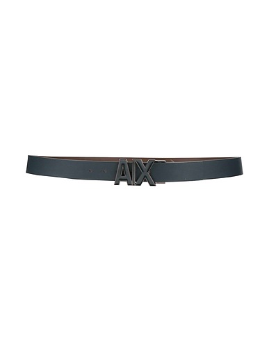 ARMANI EXCHANGE Leather belt Midnight blue 100% Cow leather, Polyurethane