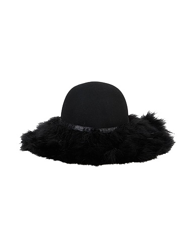 LAURENCE & CHICO Hat Black 100% Wool, ABS - Acrylonitrile Butadiene Styrene, Ostrich feathers