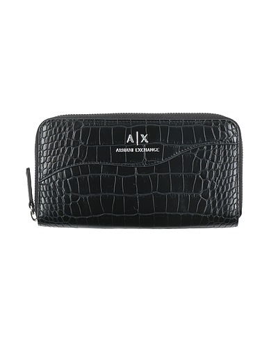 ARMANI EXCHANGE Wallet Black 100% Polyester, Polyurethane
