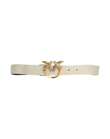 PINKO Regular belt Off white Leather