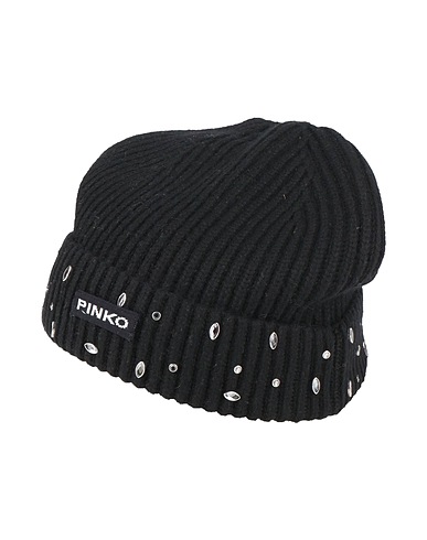 PINKO Hat Black 73% Synthetic fibers, 22% Wool, 5% Cashmere, Glass, Copper
