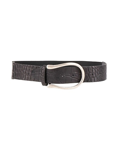DIXIE Regular belt Black Leather, Textile fibres