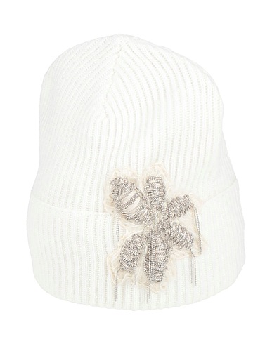 BRUNELLO CUCINELLI Hat Ivory 100% Cashmere