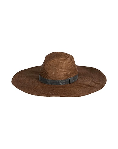 BRUNELLO CUCINELLI Hat Chocolate brown 76% Hemp, 18% Cotton, 6% Nylon, Brass, Ecobrass