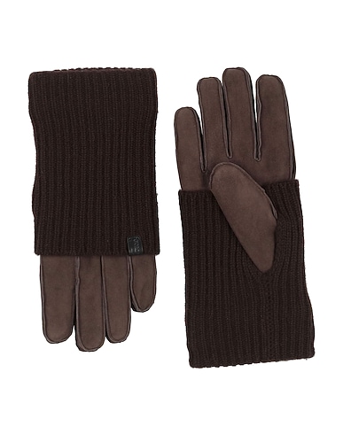 GIORGIO ARMANI Guanti Testa di moro 100% Pelle di agnello, Cachemire