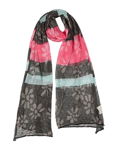ALESSIA SANTI Scarves and foulards Black 41% Linen, 30% Viscose, 18% Polyester, 6% Cotton, 5% Polyamide