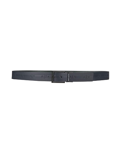 ARMANI EXCHANGE Leather belt Midnight blue 100% Cow leather, Polyurethane